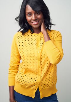 Fine Gauge Eyelet Cardigan