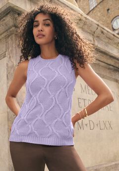 Sleeveless Cable Shell