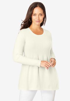 Ribbed Baby Doll Tunic Sweater