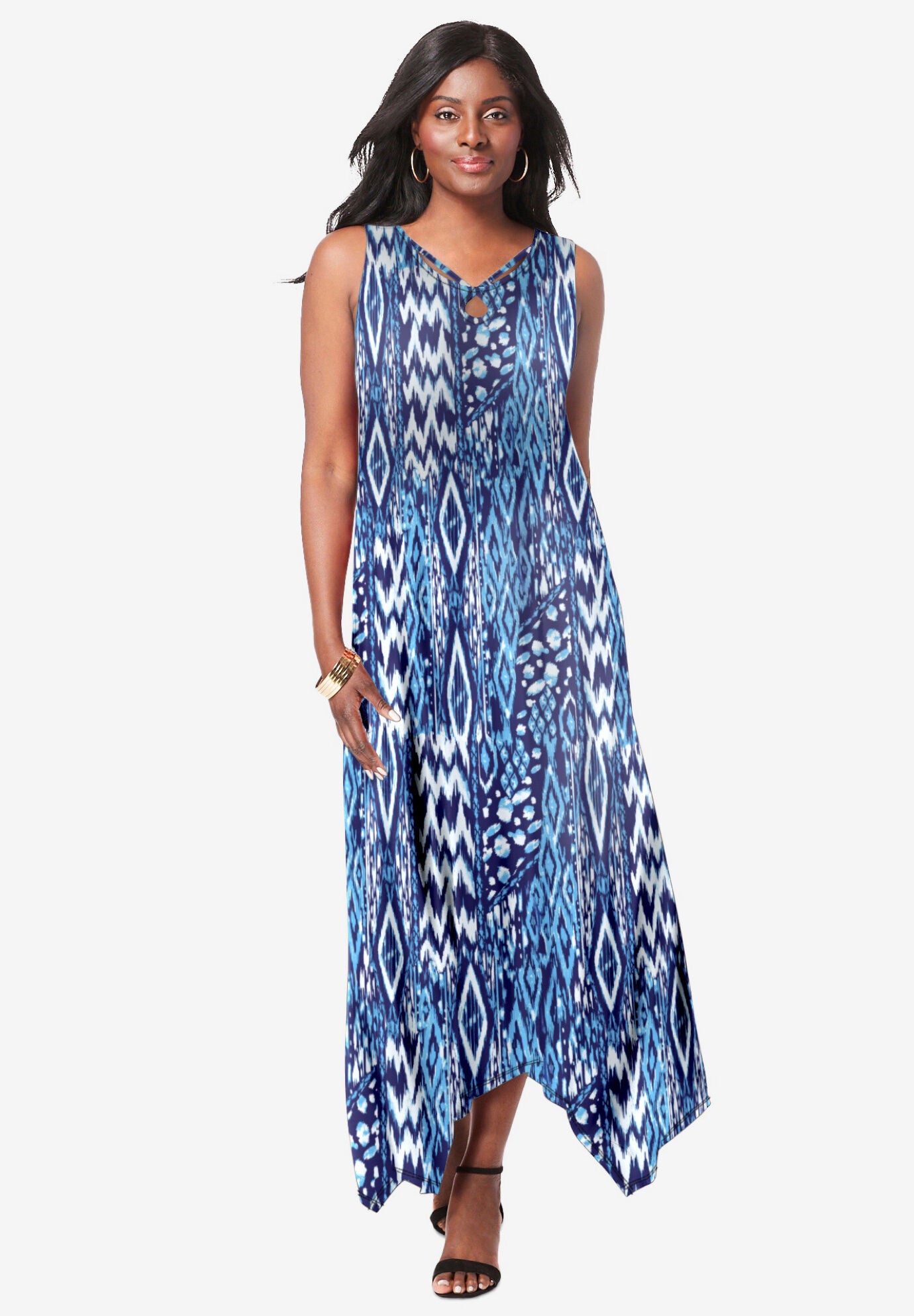 Keyhole Hanky Hem Maxi Dress Roaman s