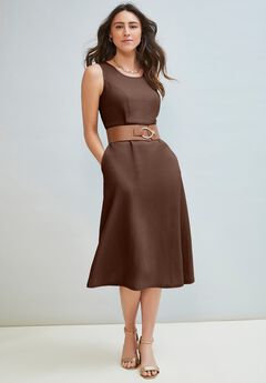 Linen Fit & Flare Dress