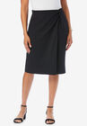 Side Knot Crepe Skirt, BLACK, hi-res image number null