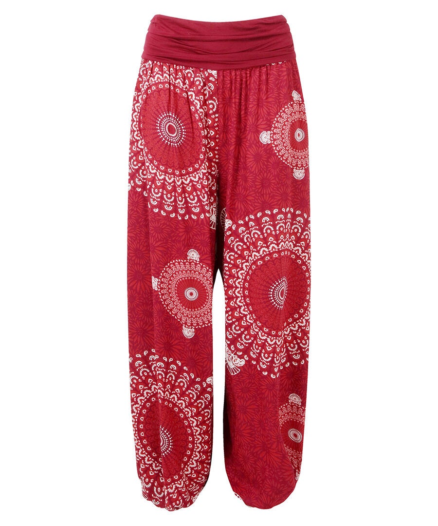 Flowy Harem Pants, RED MEGA MEDALLION, alternate image number 4