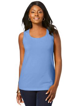 Stretch Cotton Horseshoe Neck Tank