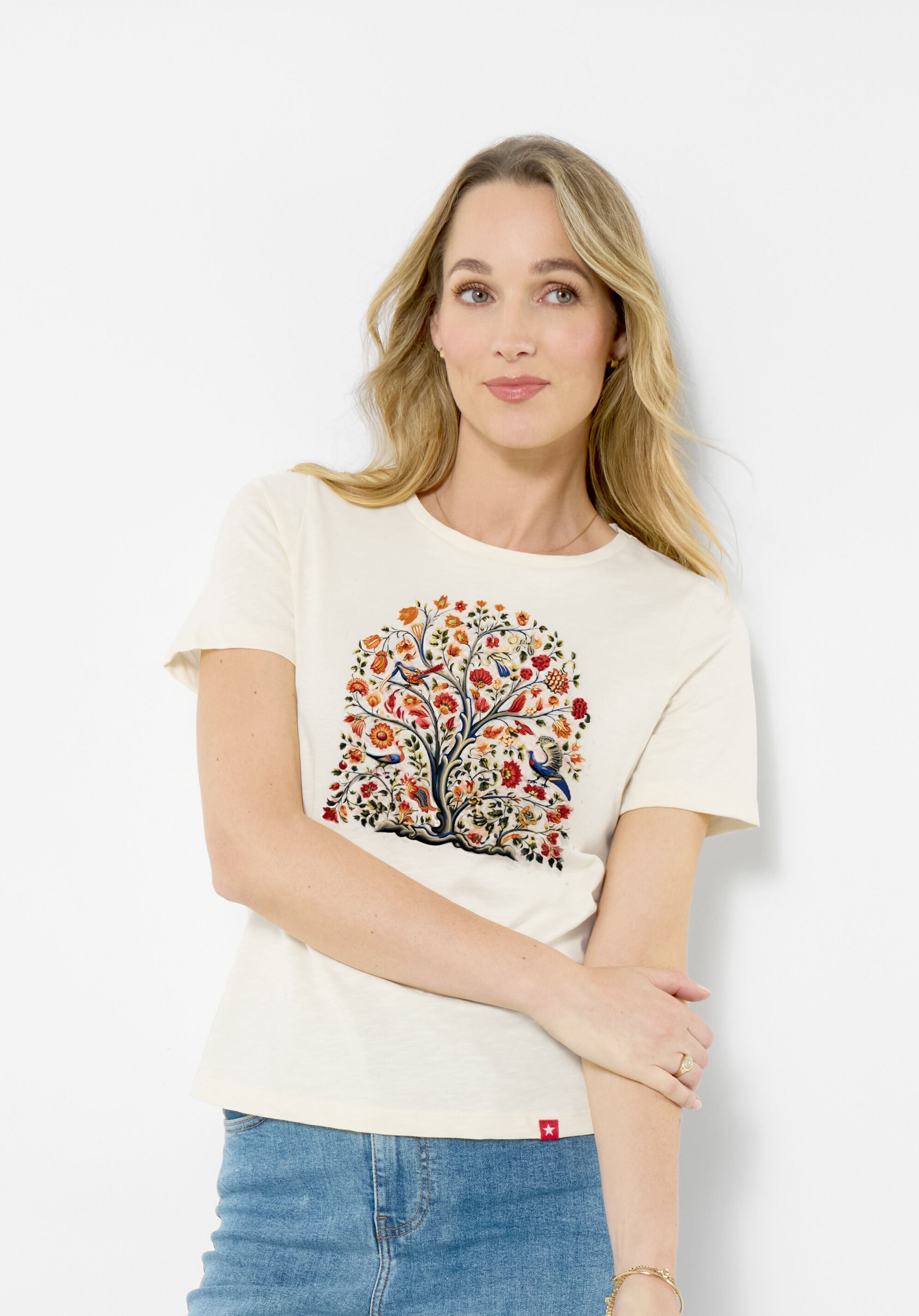 Cotton Slub Graphic Tee, TREE OF LIFE, hi-res image number 0