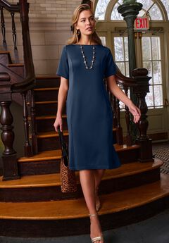 Perfect Ease Short-Sleeve Shift Dress
