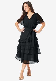 V-Neck Tiered Dress