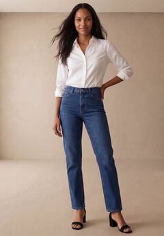 Classic Cotton Denim Straight-Leg Jean
