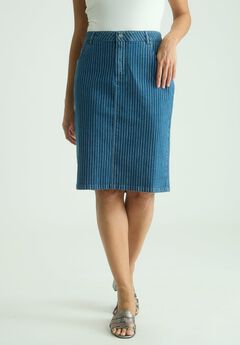 Plus Size Stretch Denim Skirt