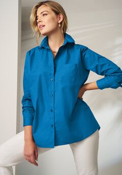 Stretch Cotton Oversized Poplin Shirt