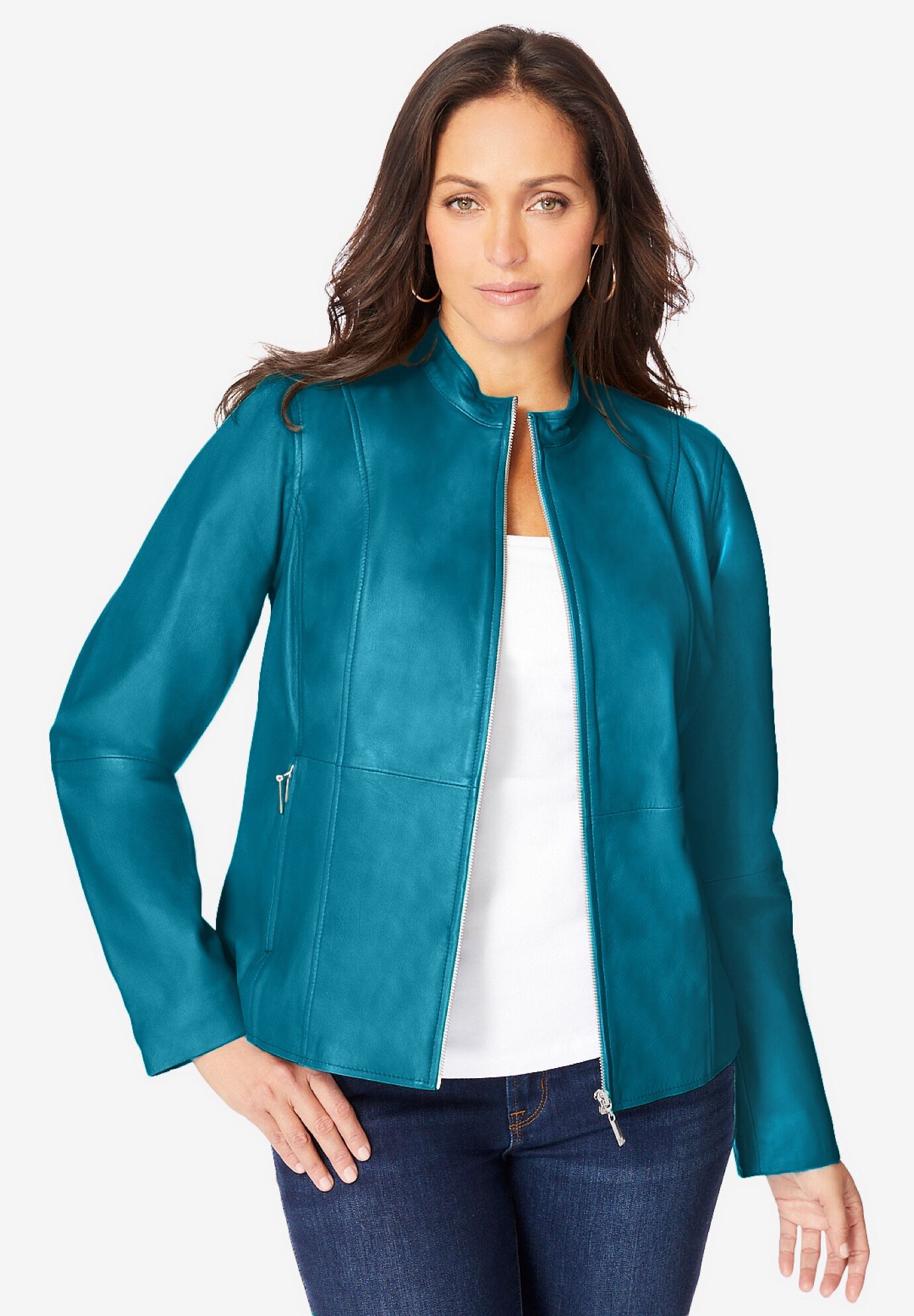 plus size leather coats