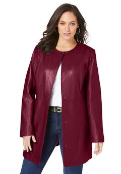 Plus Size Leather Look Jackets