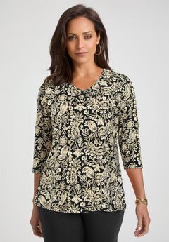 Stretch Cotton V-Neck Tee