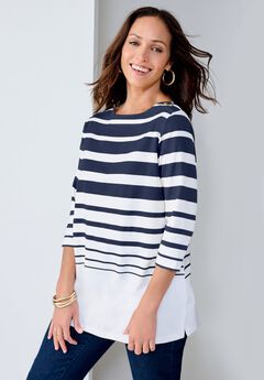 Plus Size 3/4 Sleeve Tops