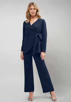 2-Piece Faux Wrap Pantsuit