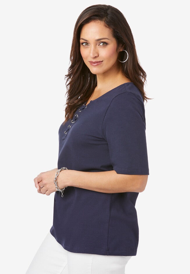 Lace Up Tee, , alternate image number null