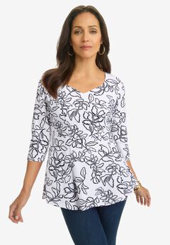 Knit Crepe Sweetheart Neck Top