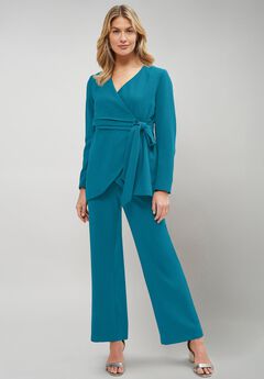 2-Piece Faux Wrap Pantsuit
