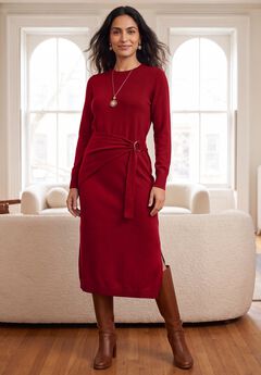 Sweater Wrap Midi Dress