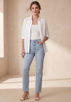True Fit Stretch Denim Straight Leg Jean