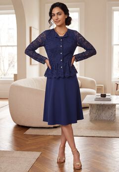 Peplum Lace Jacket Dress