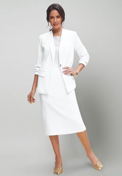 Plus Size White Suits for Women