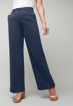 Stretch Cotton Chino Wide-Leg Trouser