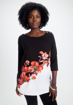 Stretch Cotton Boatneck Tunic