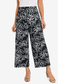 Plus Size Elastic Waist Capris