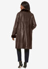 Fur-Trim Leather Swing Coat, , on-hover image number 1
