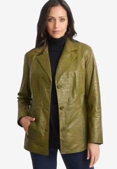 Croc Leather Blazer