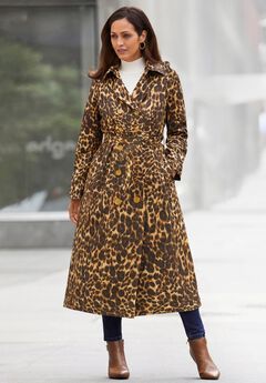 Double-Breasted Long Trench Raincoat
