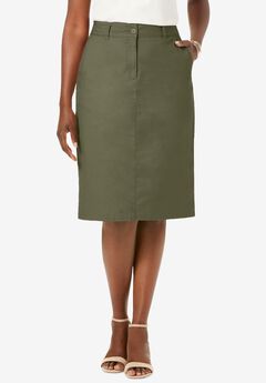 Stretch Cotton Chino Skirt