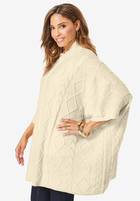 Poncho Zip Sweater, , alternate image number null