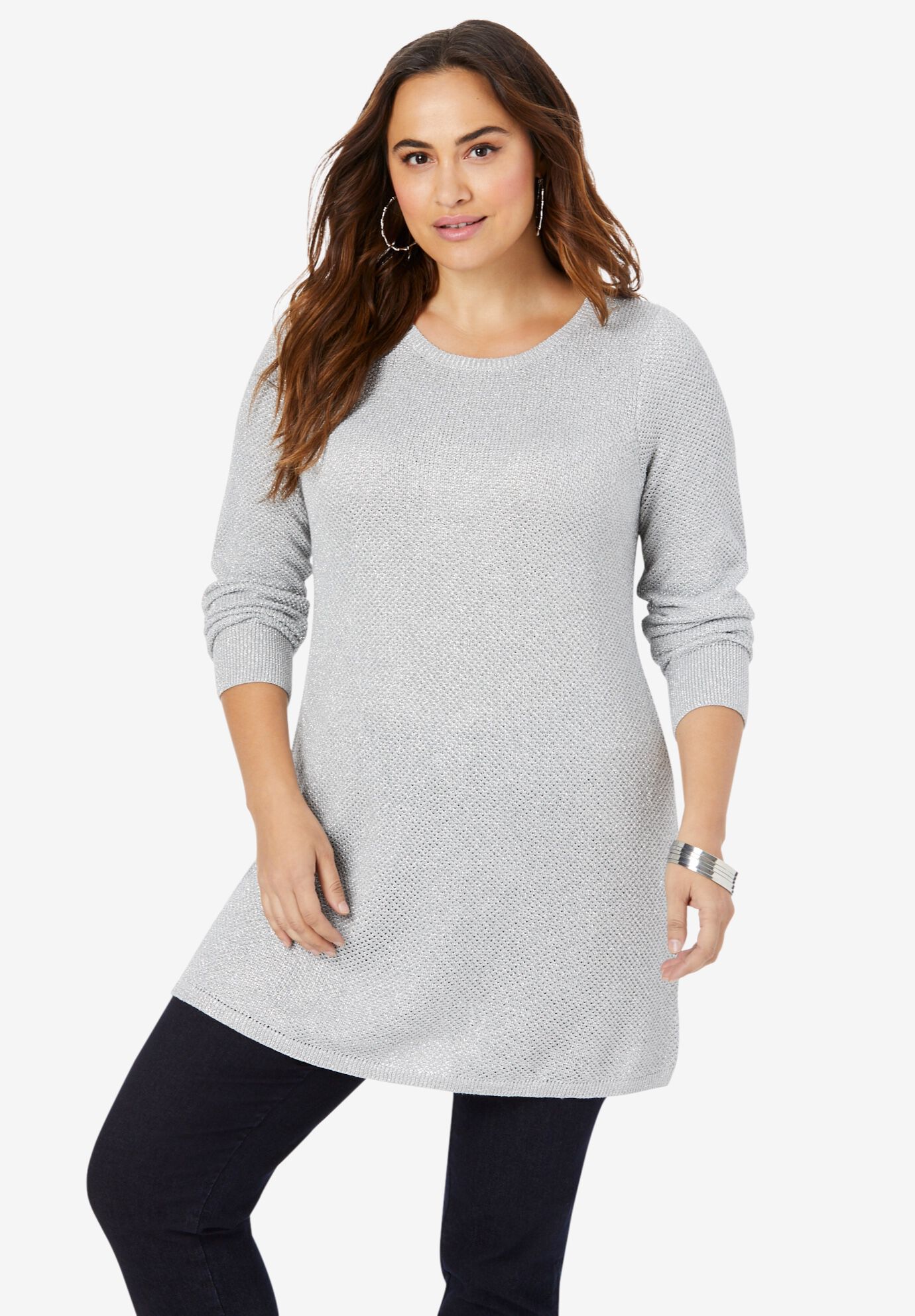 Shimmer Sweater, SILVER, hi-res image number 0