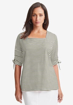 Plus Size Square Neck Tops