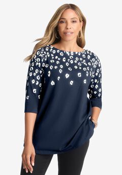 Stretch Cotton Boatneck Tunic