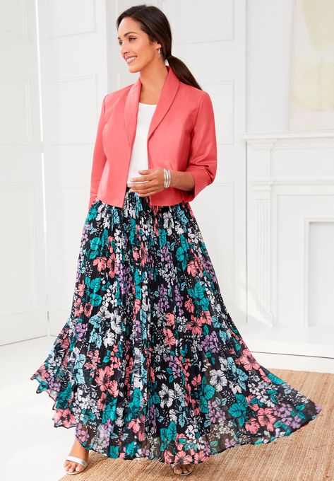 Pleated Maxi Skirt, , alternate image number null