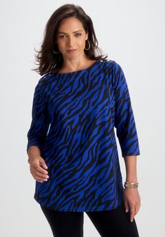 Stretch Cotton Boatneck Tunic