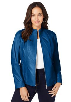 Zip Front Leather Jacket