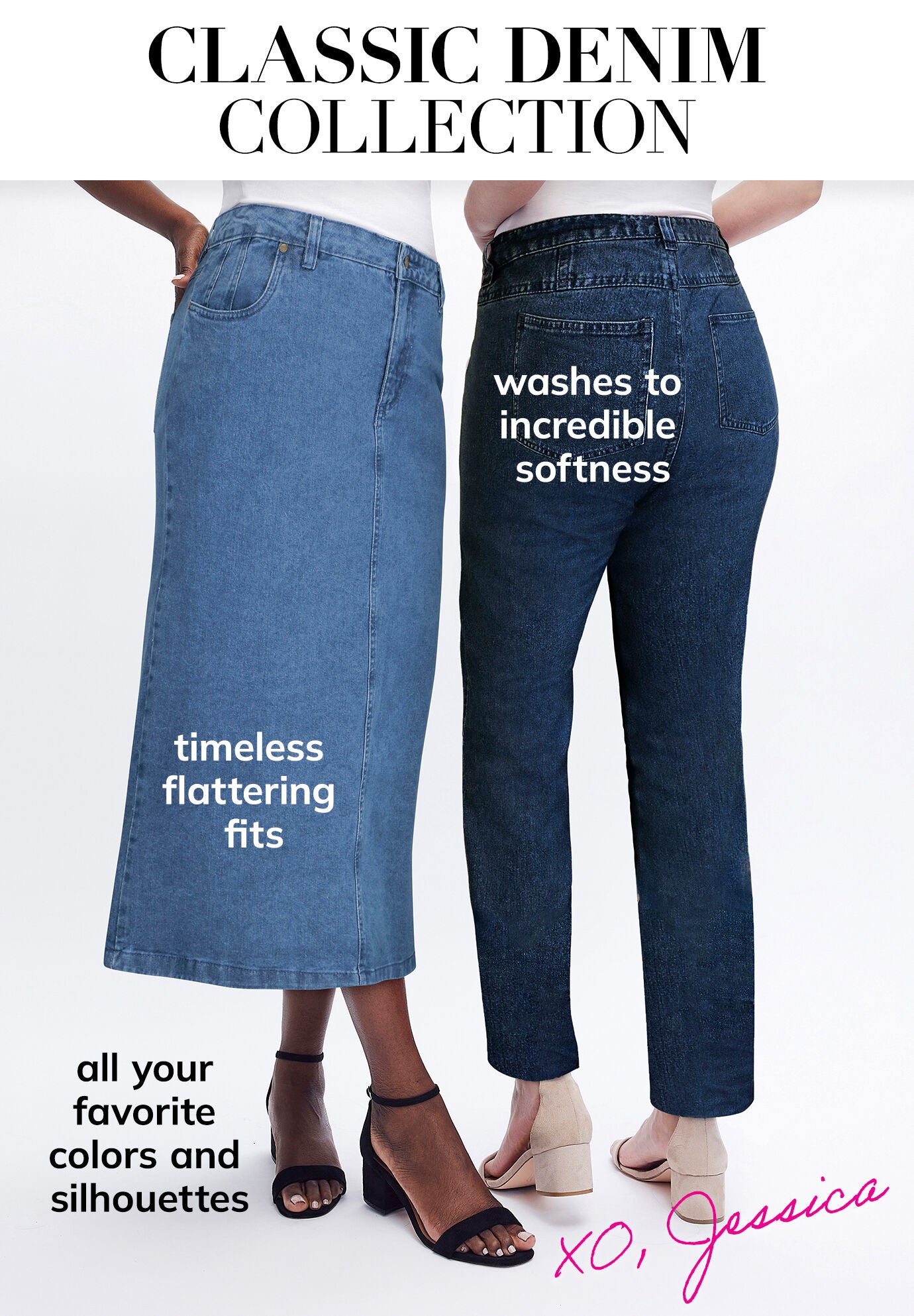 Roamans outlet denim skirts