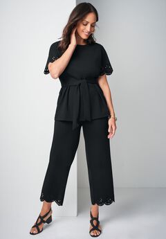 Stretch Knit Crepe Laser Cut Set