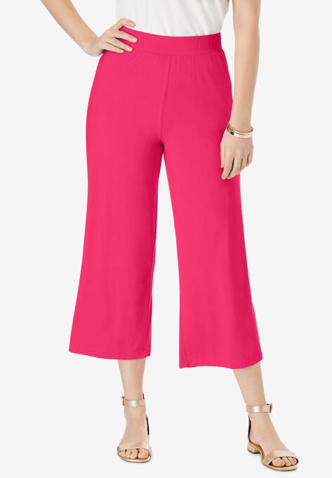 Everyday Knit Wide-Leg Crop Pant, PINK BURST, hi-res image number null