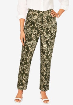 Comfort Waist Stretch Denim Straight Leg Jean
