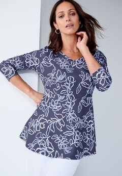 Knit Crepe Sweetheart Neck Top