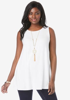 Stretch Knit Sleeveless Swing Tunic