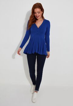Stretch Knit Babydoll Tunic