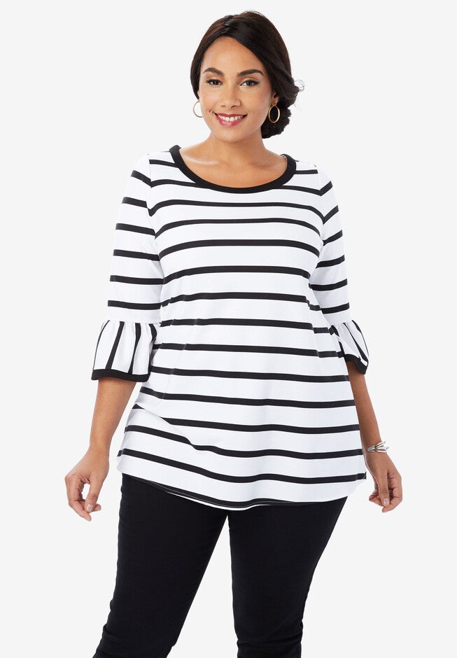 Ponte Bell Tunic, WHITE STRIPE, hi-res image number null