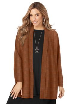 Stretch Knit Open Front Knit Topper