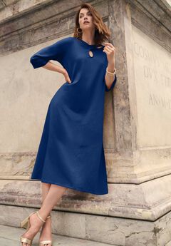 KEYHOLE A-LINE T-SHIRT DRESS